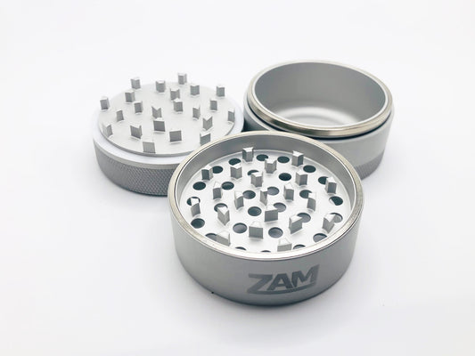 Silver zam 3-piece threadless herb grinder