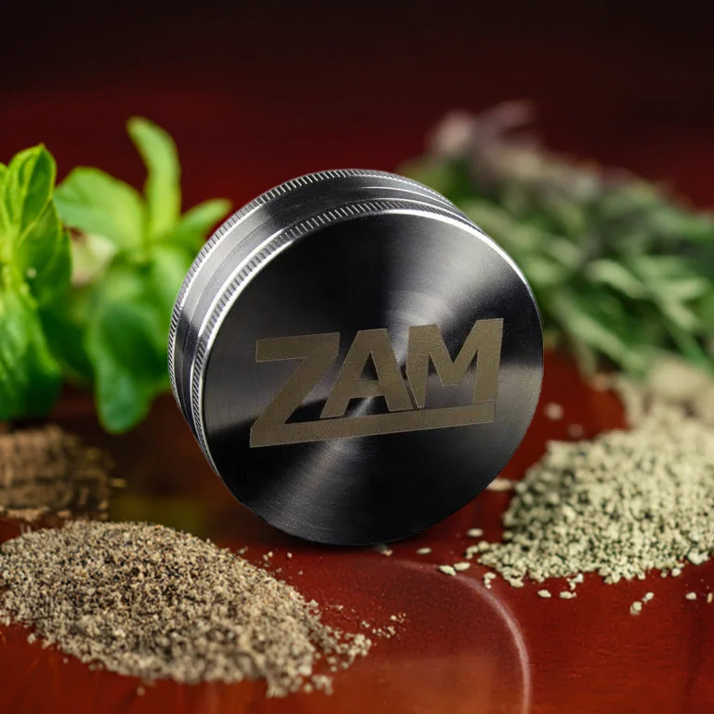 ZAM 2-piece stainless steel herb grinder