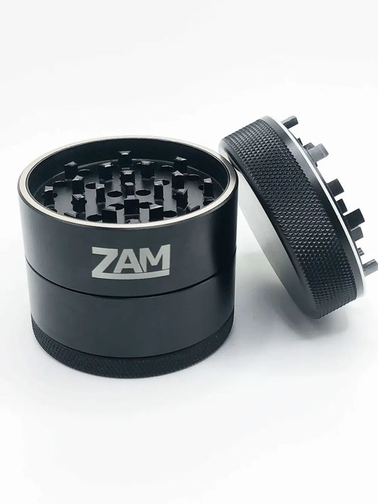 ZAM Black FullMag 4-piece threadless aluminum herb grinder