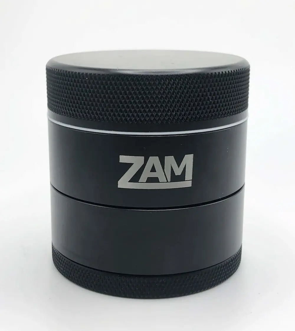 Black ZAM 4-piece FullMag threadless herb grinder