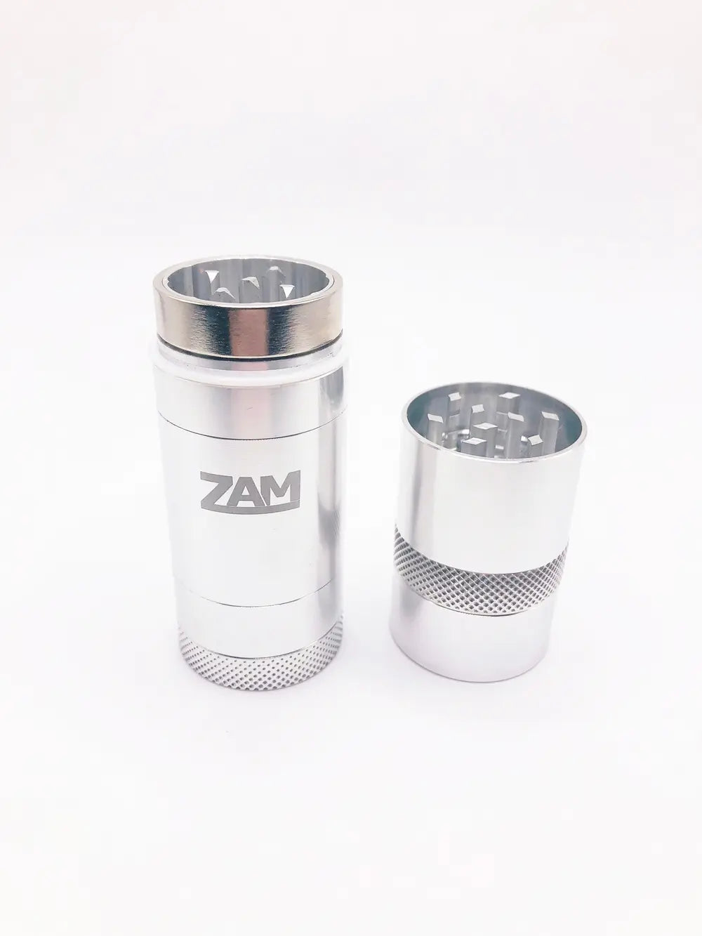 silver ZAM pocket grinder with neodymium magnetic ring 