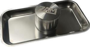 Stainless Steel Bundle - Grinder/Mason Jar/Rolling Tray/Scooper - ZAM Grinders